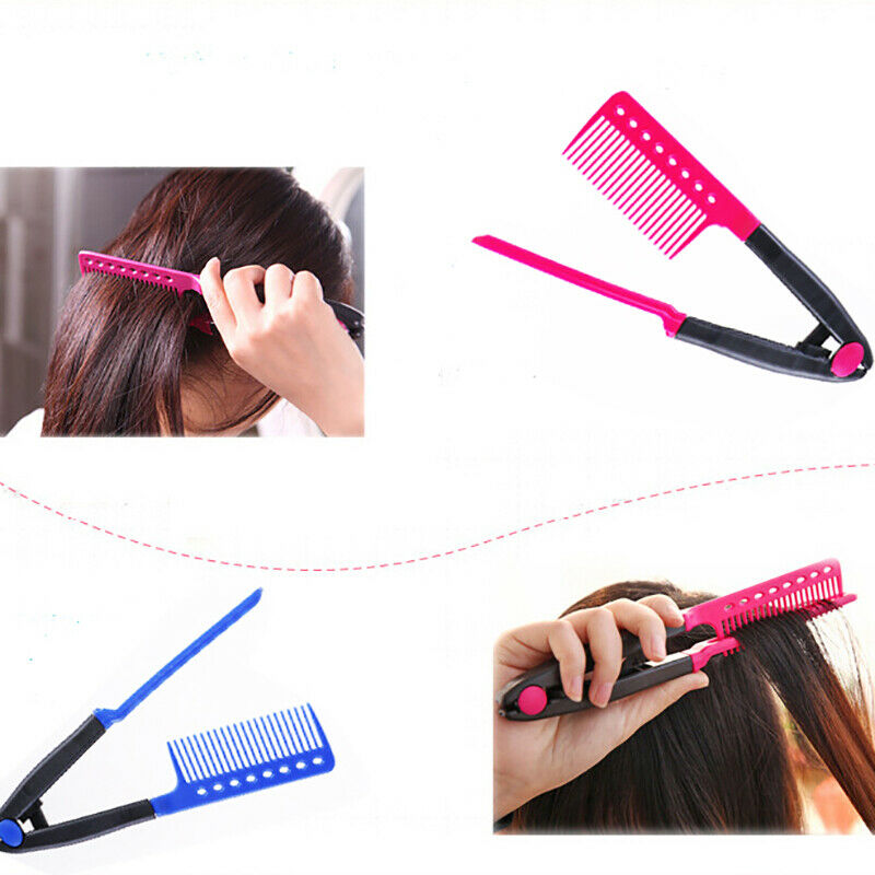 1x V Type Hair Comb Hair Straightener Combs DIY Haircut Anti-static Combs B Kw