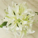 Artificial Silk Lily Home Table Vase Flower Arrangement Bridal Flower White