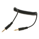 Professional 3.5mm to 3.5mm Male Flash PC Sync Cord Connector - Coiled Cable