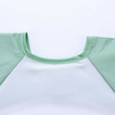 Cartoon Full Sleeve Baby Bib Waterproof Paint Feeding Apron (Green Rabbit)