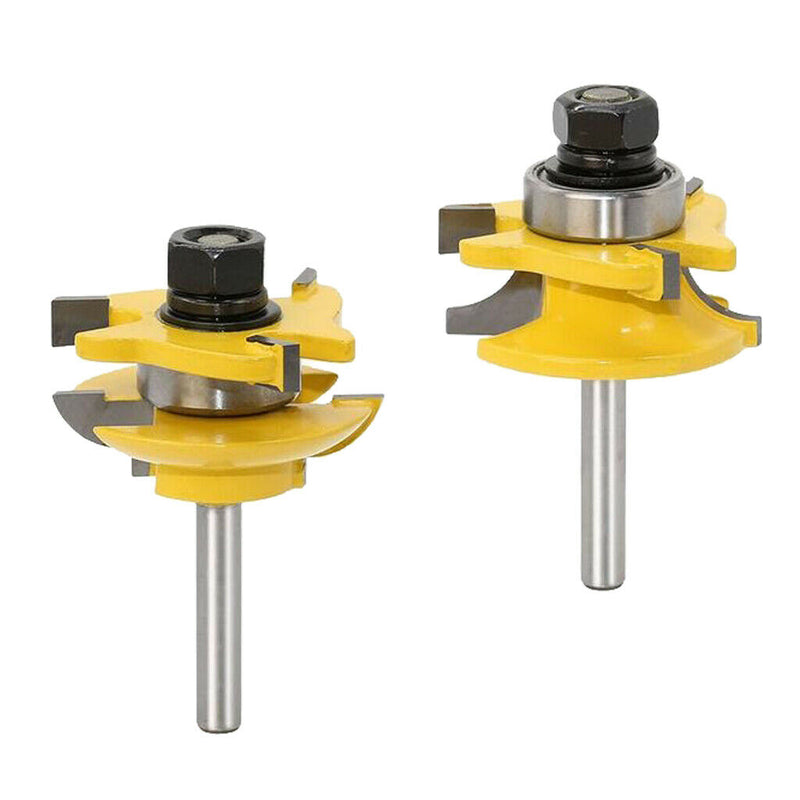 2/Set Rail Stile Router Bit Set 1/4"Shank For Round-over