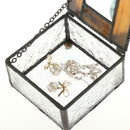 Glass Decorative Jewelry Storage Box Organizer Wedding Ring Trinket Pendant Case