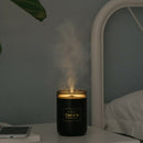 280ML Desk Candle Humidifier USB Mute Mist Maker with Ambient Light (Black)