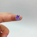 36pcs Colorful Rhinestone Gem Rings in Box, Adjustable Little Girl Jewel Ri