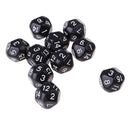 10pcs/Set For TRPG Game   D&D 16 Sided Acrylic Dice Black