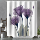 180x200Cm Flower Waterproof Shower Curtain Waterproof Polyester Fabric Bath F9B7