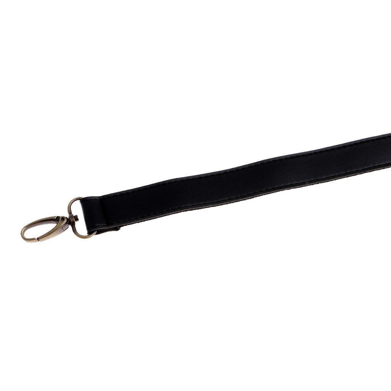 Black PU Leather + Canvas Handbags Bag Strap Handle Holder Replacement 138cm