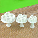 3pcs DIY Bakeware Flower Plunger Cutter Mold Embossed Stamp Fondant CakeCooki OZ