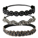 3x 1920s Rhinestone Beaded Headband Hair Piece Wedding Party Hair Decor