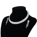 Necklace and Earrings rhinestone of 3 ranks for bride