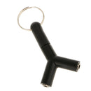 1 Male To 2 Female 3.5mm Y Audio Splitter Headphone Adapter W/ Key Ring