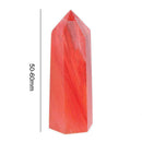 Natural Fluorite Quartz Crystal Pendent Gifts Wand Point Stone_Red Healing R4G6