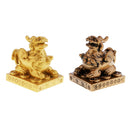 2Pcs/Pack Piyao Statue Fengshui Golden Chi Lin Statue Charm Fengshui for