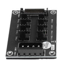 4-Pin or SATA 15-Pin to 8 Way 4-Pin PC Chassis Cooling Fan Splitter Hub