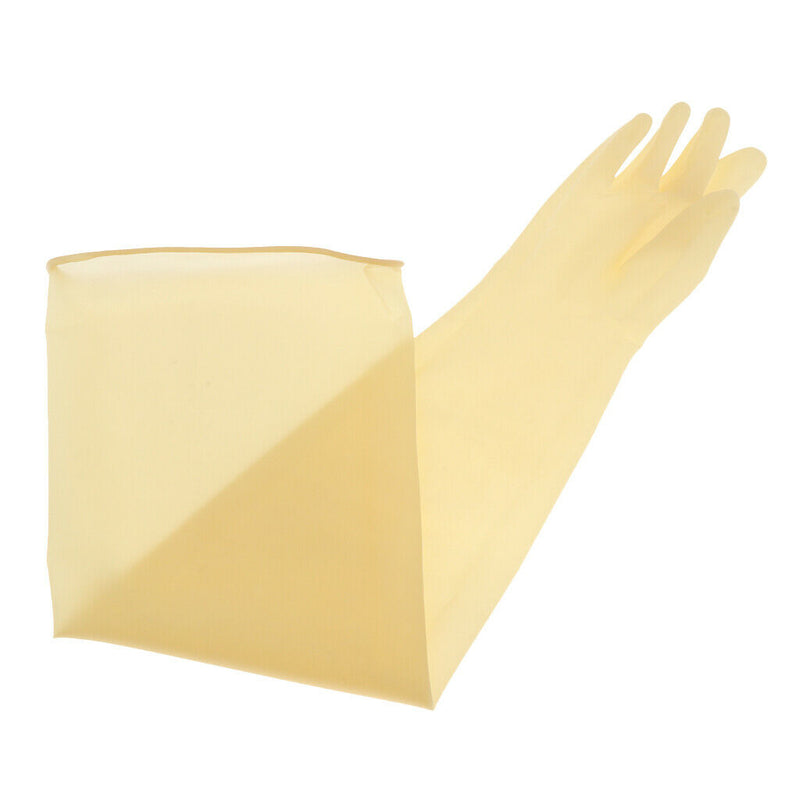 1 Pair 70cm Industrial Anti Acid Alkali Rubber Gloves Yellow 700x160x0.8mm