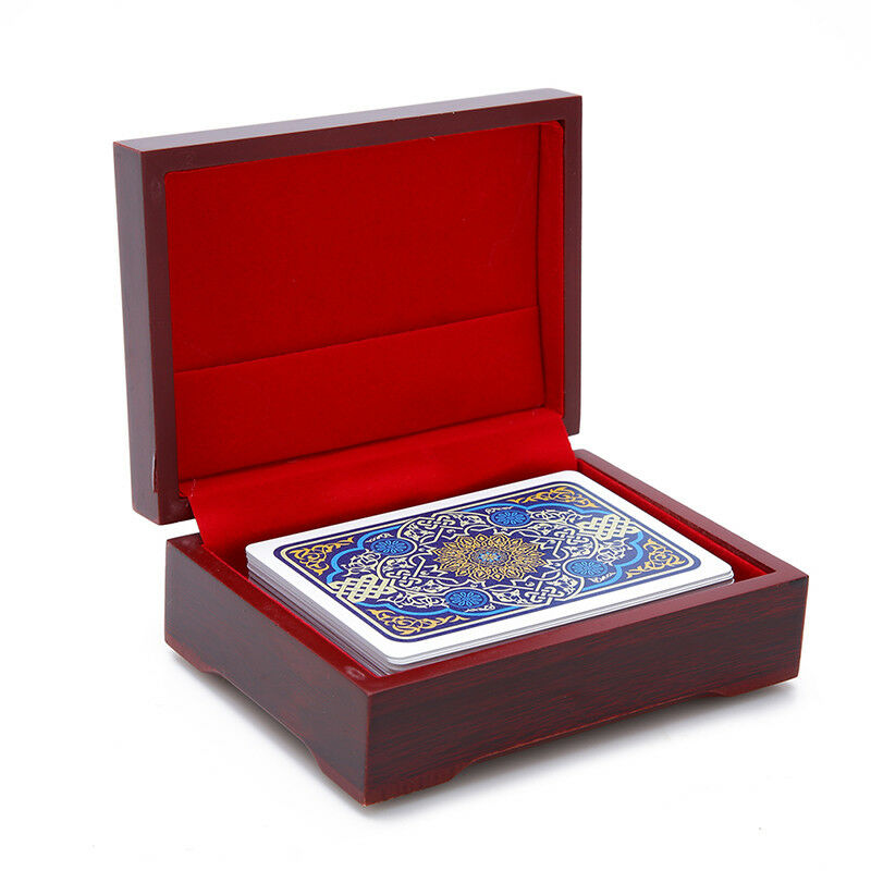 1pc Playing Card Holders Poker Wooden Box Commemorative Coins Box M&O