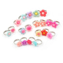 5Pcs Lovely Children Flower Rings Adjustable Jwewlry Kids Fashion Accessories FT