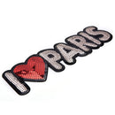 Embroidered Iron On Patches For Clothes Brand I Love PARIS Sequins Deal  hfTOCA