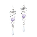 2 Pieces Metal Crystal Spiral  Wind Spinner for Indoor Outdoor Purple