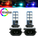 2x 16 Colors 881 5050 RGB LED 12SMD Car Headlight Fog Light Lamps Bulb + Remote