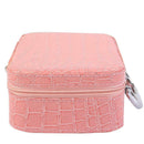 Small Square Solid Handbag Mirror Cosmetics Storage Bag Makeup Bags (Pink) A