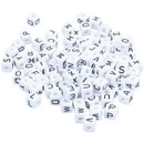 100x Mixed Cubic Acrylic Letter/ Alphabet Beads 10x10mm