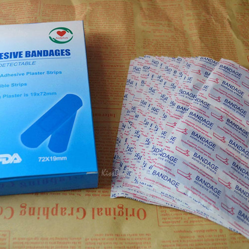 100pcs Blue Waterproof Medical Adhesive Bandage Wound Dressing Band Aid