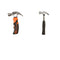2 Pcs Mini Replaceable Bright Polished Head Claw Hammer with a Straight Rubble