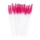 100Pcs Disposable Eyelash Brush Mascara Wands Applicator Spoolers (Rose Red