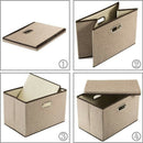Large Folding Storage Box with Lid Linen Fabric Folding Storage Box Storage