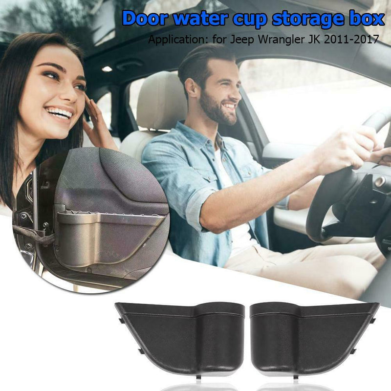 1 Pair Car Front Door Side Storage Boxes for Jeep Wrangler JK 2011-2017