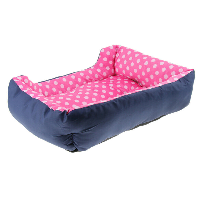 Pet Sofa Shape Dot Print Bed For Cats or Small Medium Dogs Pink