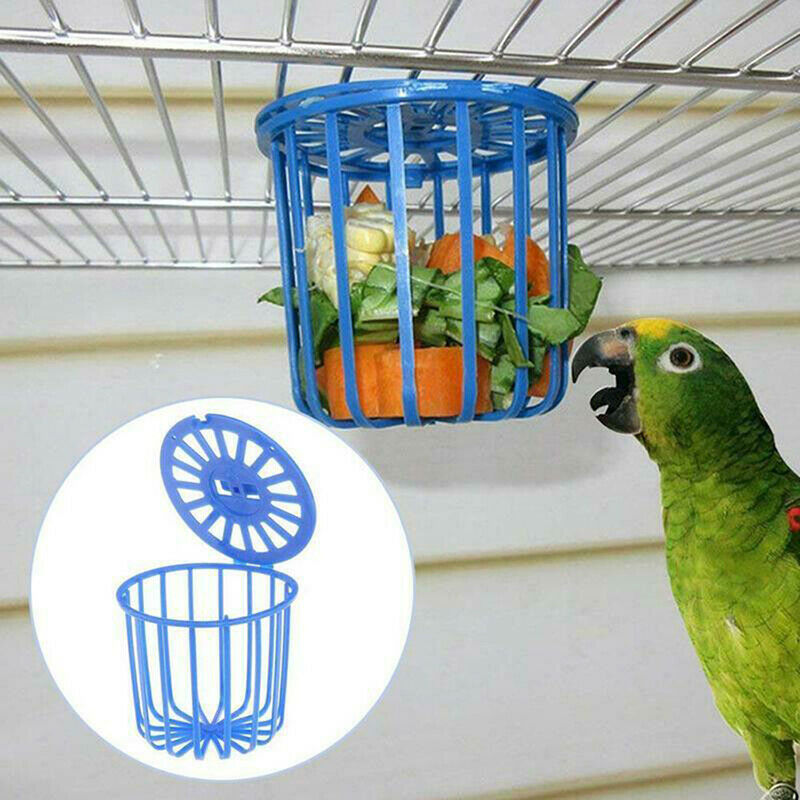 Pet Bird Parrot Feeder Cage Fruit Vegetable Holder Basket Cage New HangingB Hn