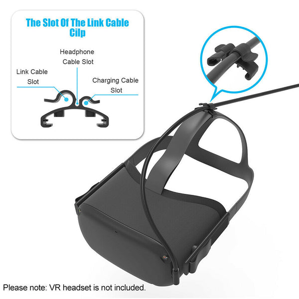 16FT With Fixing Clip VR Headset Accessories Black Link Cable for Oculus Quest 2