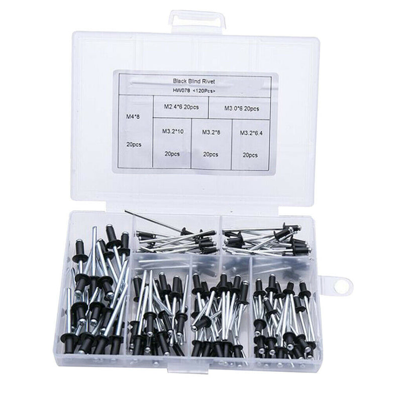 Standard Large Flange Aluminum Rivets (120pc) M2.4*6 M3.0*6 M3.2*6.4 M3.2*8