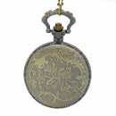 Large quartz pocket watch retro design bronze medal pocket watch