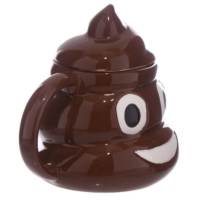 Funny Poop Ceramic Mug Cartoon Smile Coffee Milk Mug Porcelain Water Cup Wi J4A4