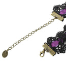Fashion Jewelry Lace Jewelry Necklace Choker Rhinestone Necklace - purple