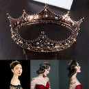 Retro Palace Baroque Queen Crown Glass Round Crown Hairband Full Circle Cro