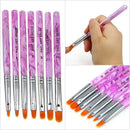7x Nail Art UV Gel Painting Drawing Brushes Acrylic Flat Brush B Setes M5G5 R7A7