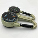 2PCS Multifunctional Keychain Hiking Metal Carabiner Mini Compass Thermometer