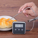 Electronic LCD Food Thermometer BBQ Probe Temperature Alarm Cooking Timer A