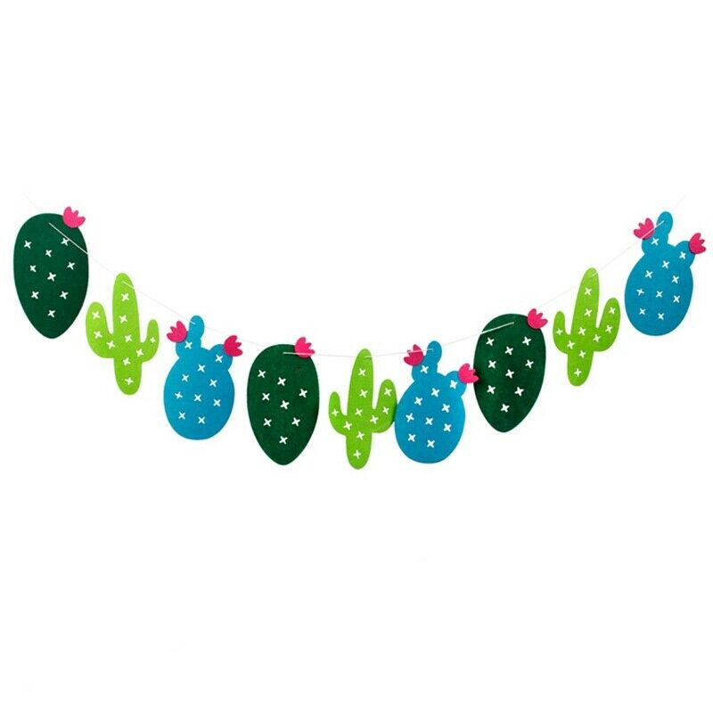 1 set Non-woven Fabric Cactus Garland Banner Flag Bunting Garland Party Fav Y9D6