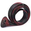 Fishing Rod Cover Rod Braided Strap Reel Cover Glove Protector (Black red)