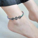 Fashion Colorful Circle Star Black Magnet Stone Anklet Leg Chain Charm Star F2M5