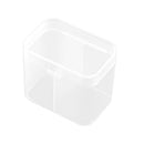 2 Grids Transparent Plastic Cotton Swab Storage Box Nail Towel Holder Organizer