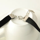 Black Velvet Choker Crystal Heart Pendant Gothic Handmade PUNK Necklace (Si