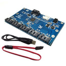 SATA 1 to 5 Hard Disk Adapter Card Motherboard SATA Port Multiplier Support U2X5