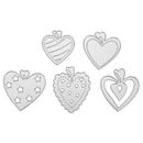 5pcs Heart Sewing Thread Metal Die Cutting Dies DIY Scrapbooking Embossing