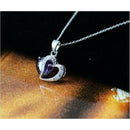 Fashion Heart Crystal Pendant Necklace Amethyst Necklace Accessory